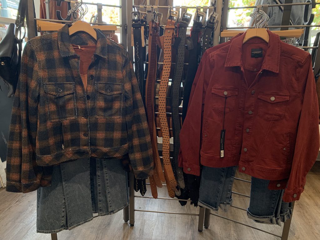 Shacket and Denim jacket on display at Accents Boutique
